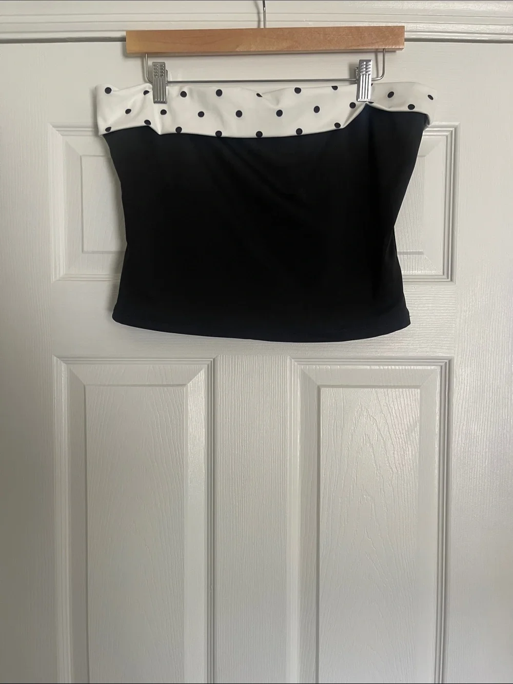 Beginning Boutique Reece Black Polka Dot Strapless Top